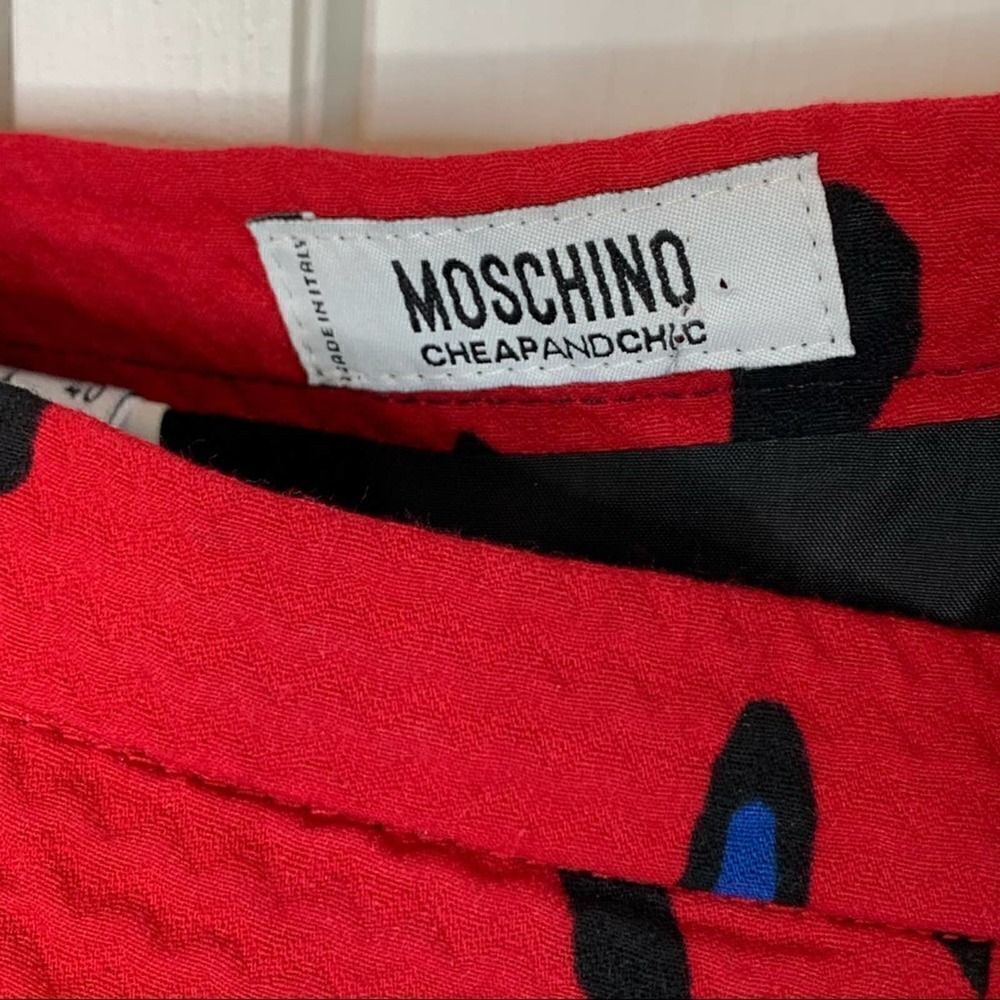 Moschino Cheap Chic Red Blue Pattern Ruffle Skirt - Picture 5 of 6